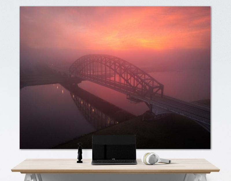 Zwolle Oude IJsselbrug in de mist