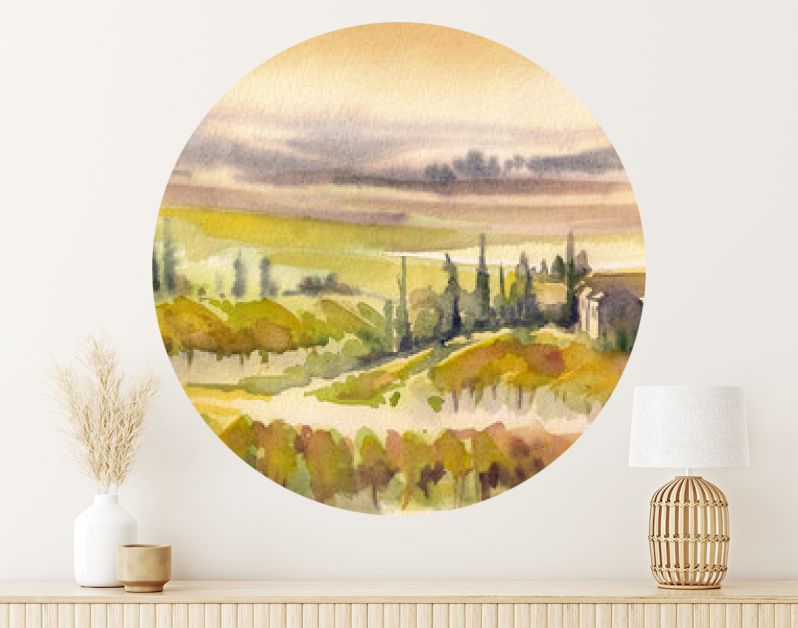 Toscane landschap. Aquarellen.