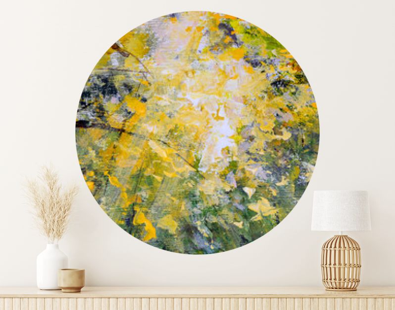 Eigentijds modern landschap olieverfschilderij impressionisme Paletmes kunst felle zon in de bos natuur