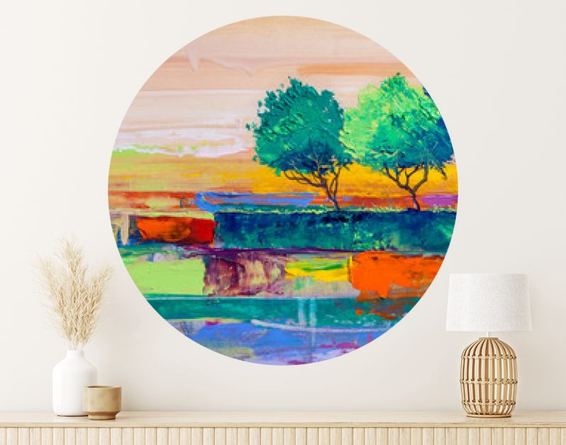 Bomen, olieverfschilderij, artistieke achtergrond