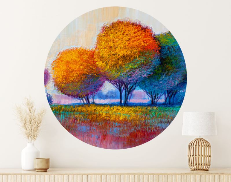 Bomen, olieverfschilderij, artistieke achtergrond