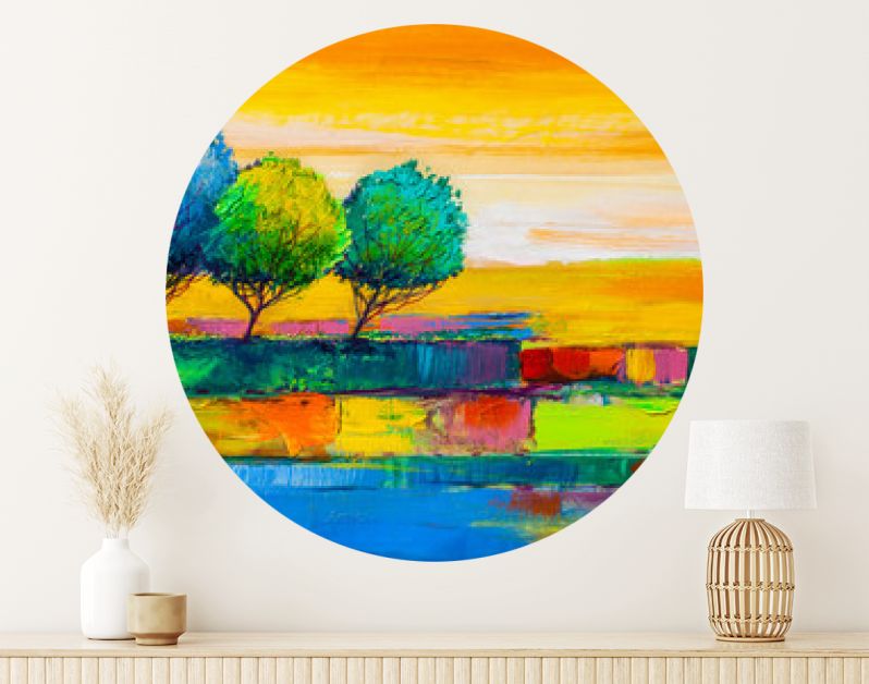 Bomen, olieverfschilderij, artistieke achtergrond