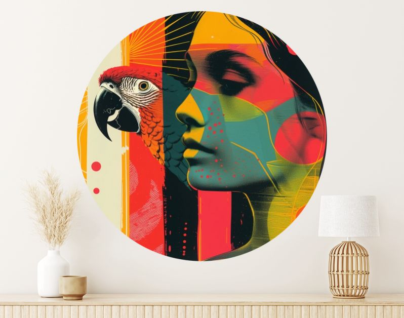 Popart woman with parrot2