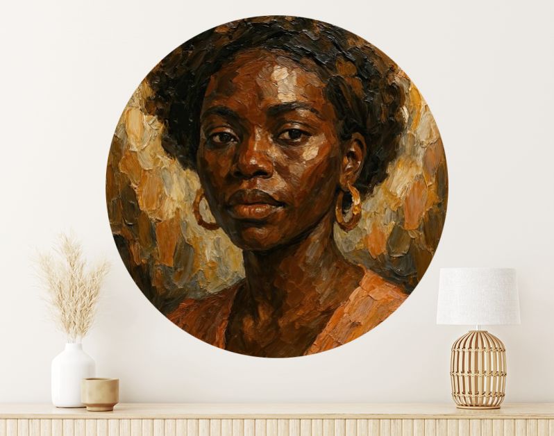 Krachtig Afrikaans vrouwenportret in warme aardetinten