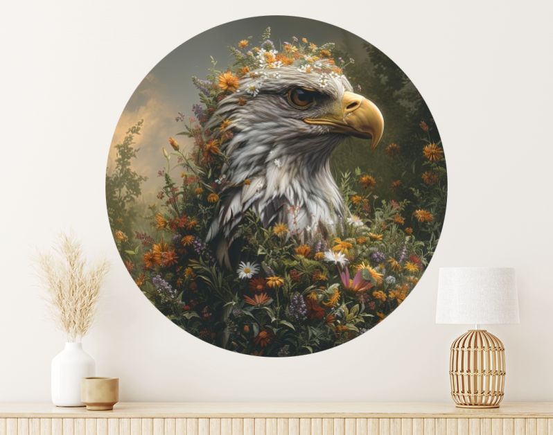 Arend met wilde bloemen