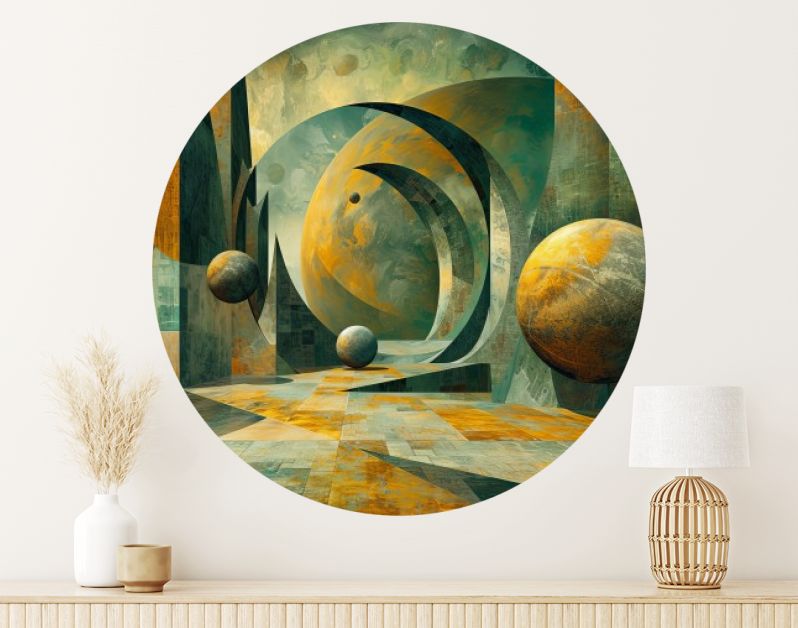 Abstract landschap geel groen