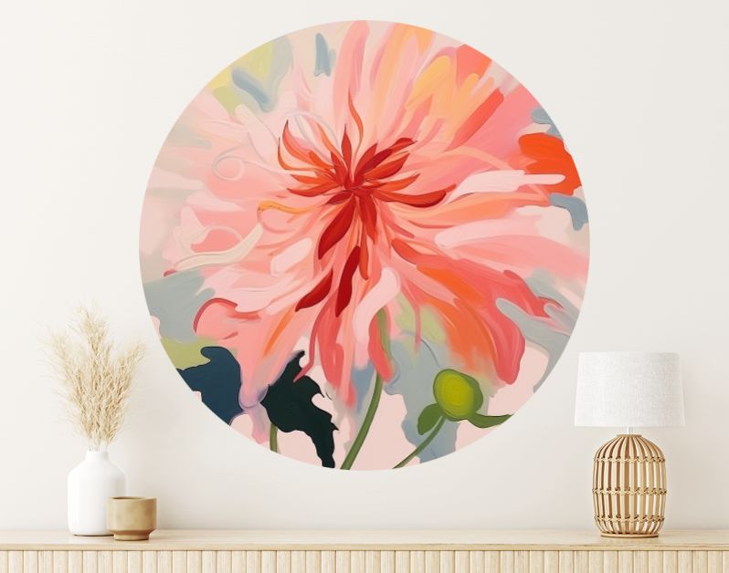 Abstract painted dahlia flower limited color