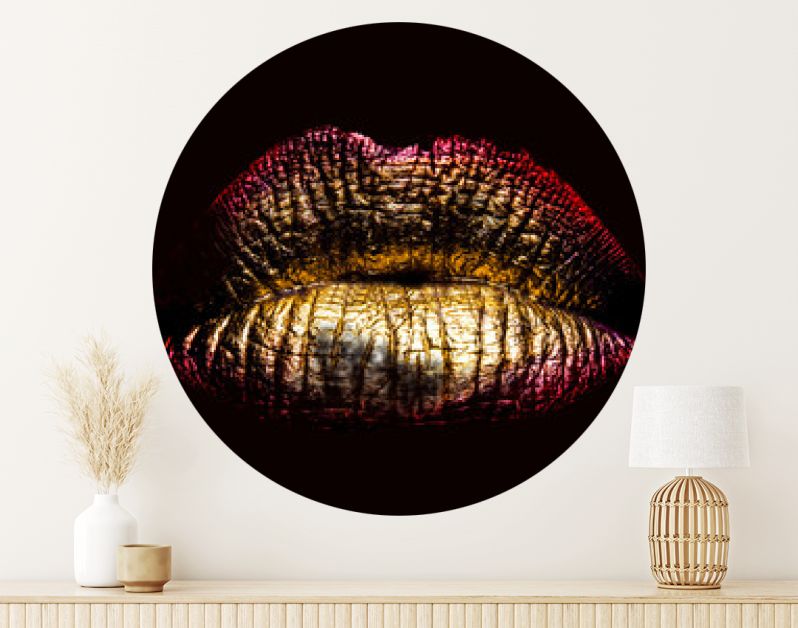 sexy gouden gemetalliseerde vrouwelijke lippen