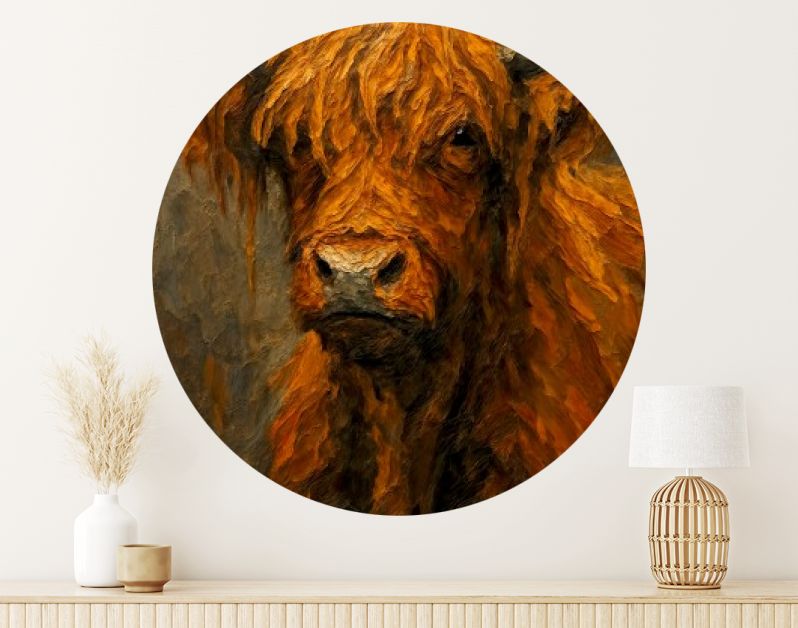 Schotse hooglander met ruige vacht en hoorns