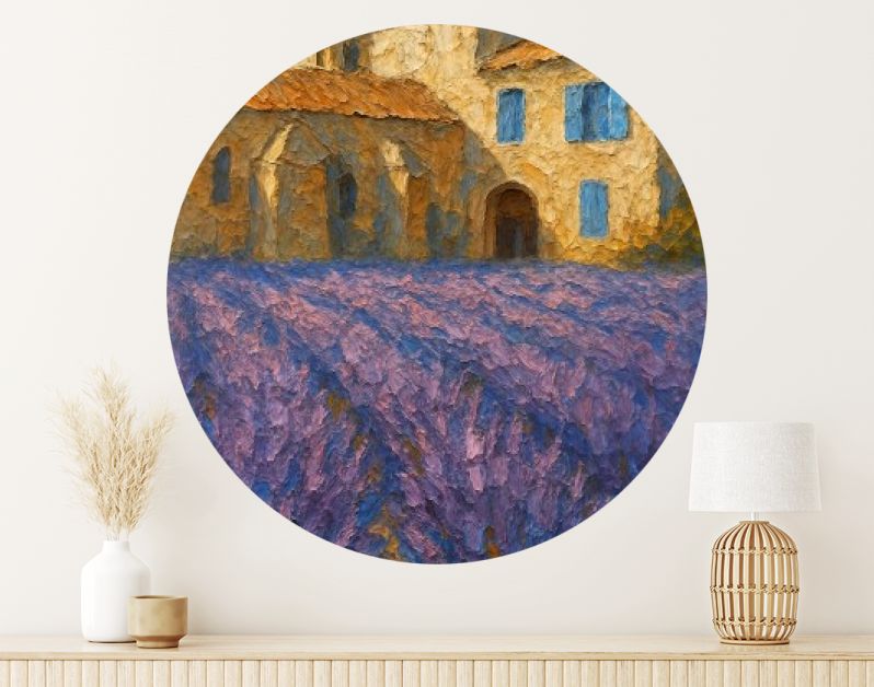 Lavendel in bloei bij oud klooster in Frankrijk