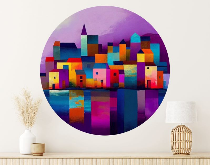 La ville côtière pastel