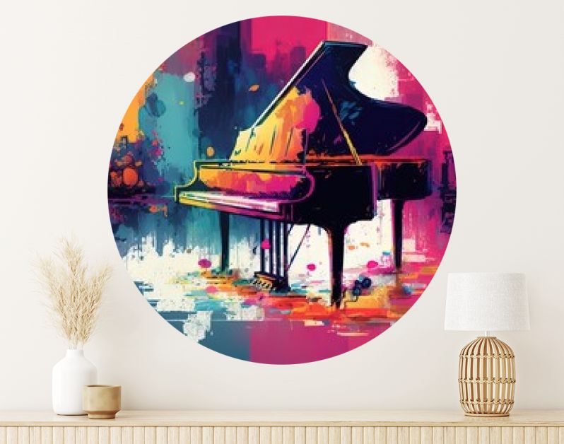illustratie pop-art vintage stijl grunge textuur van piano en toetsenbord, generatieve Ai