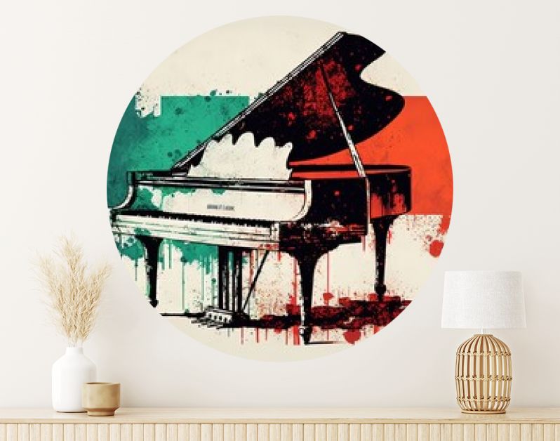 illustratie pop-art vintage stijl grunge textuur van piano en toetsenbord, generatieve Ai