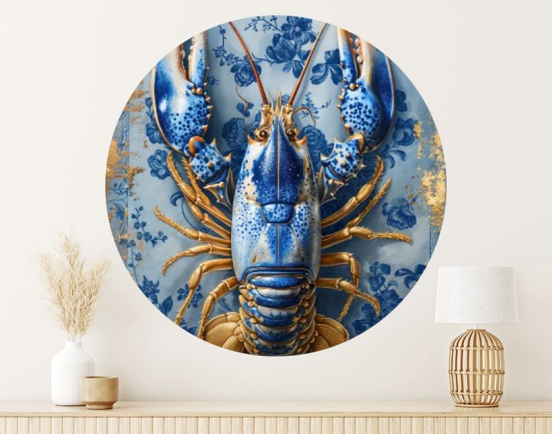 Painting Royal Delft Blue lobster