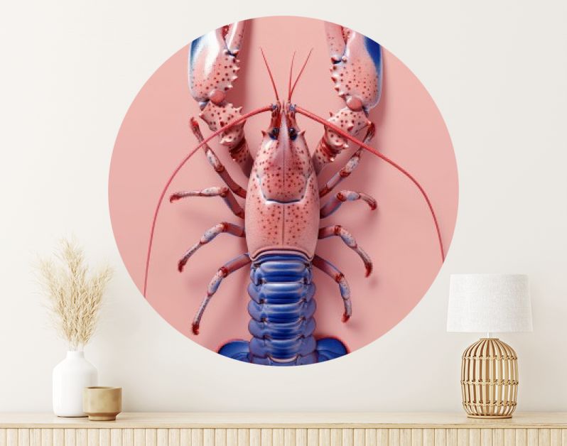 Pink and blue lobster