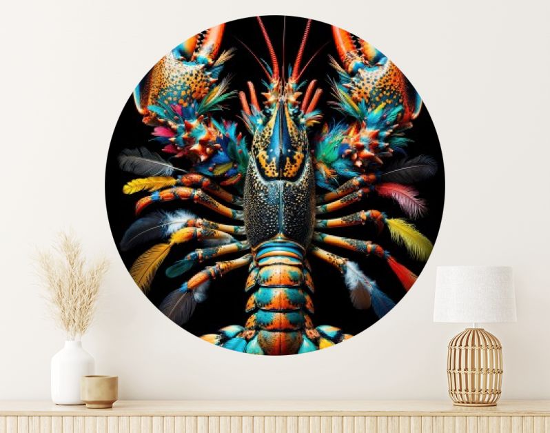 Rainbow lobster feathers