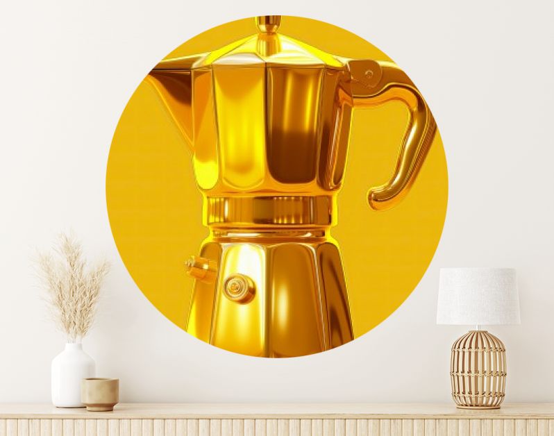 Goud gele percolator