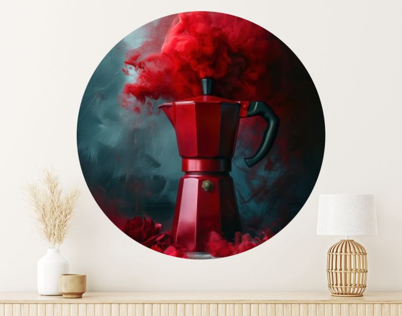 Percolator vurig rood met rook
