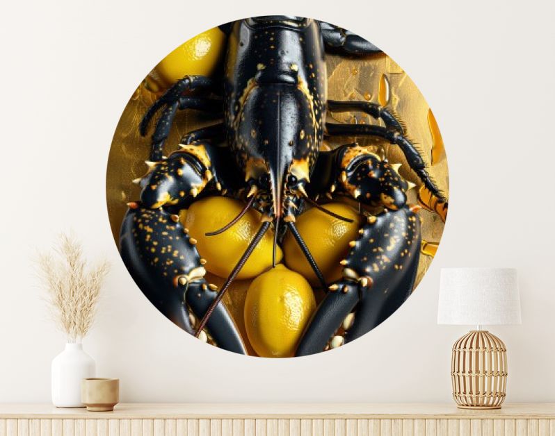 Zwarte kreeft met citroenen