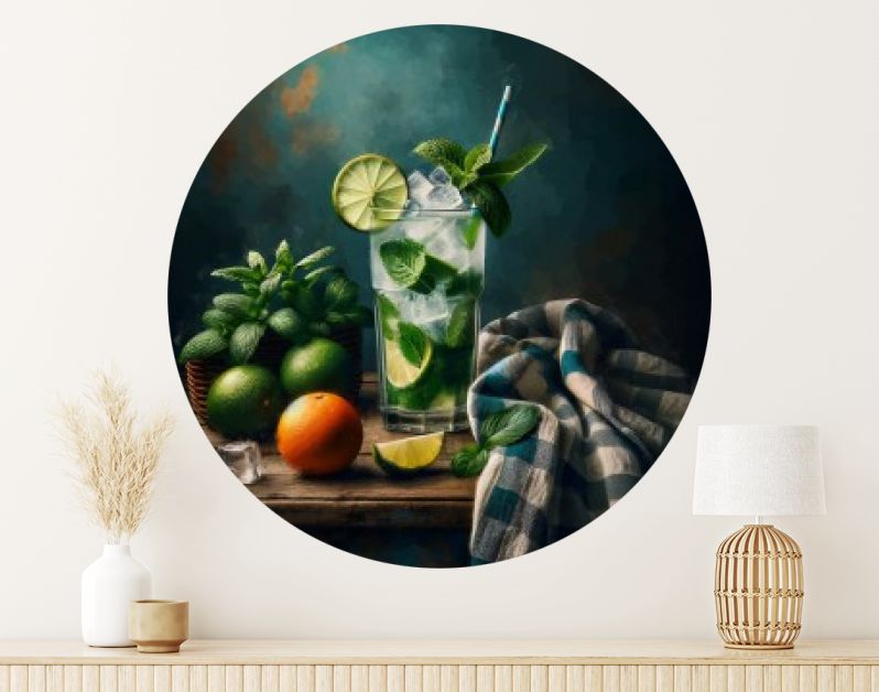 Mojito cocktail lime mint ice