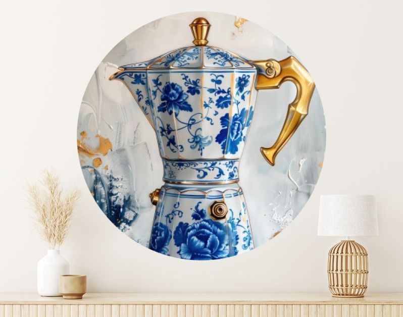 Italian percolator coffee delft blue style