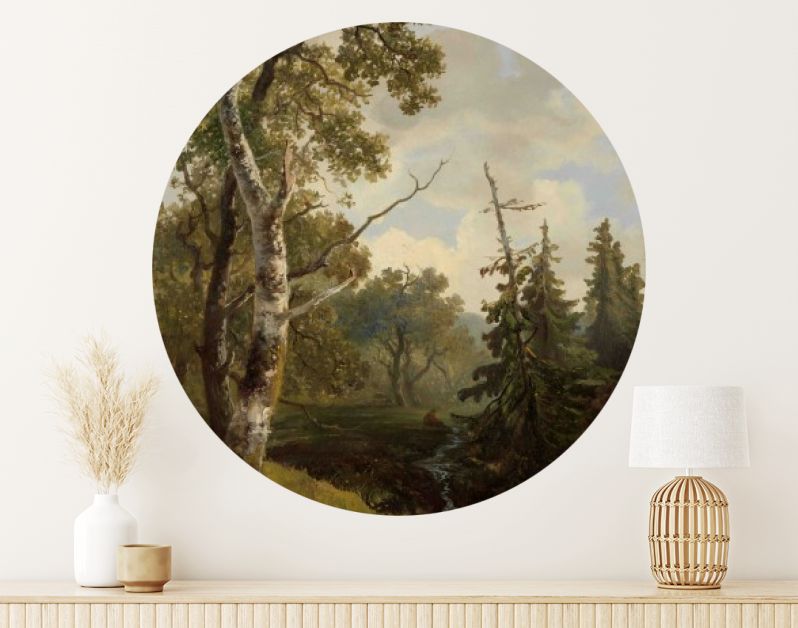 Bosgezicht bij Wolfheze., Johannes Warnardus Bilders, 1860 - 1890