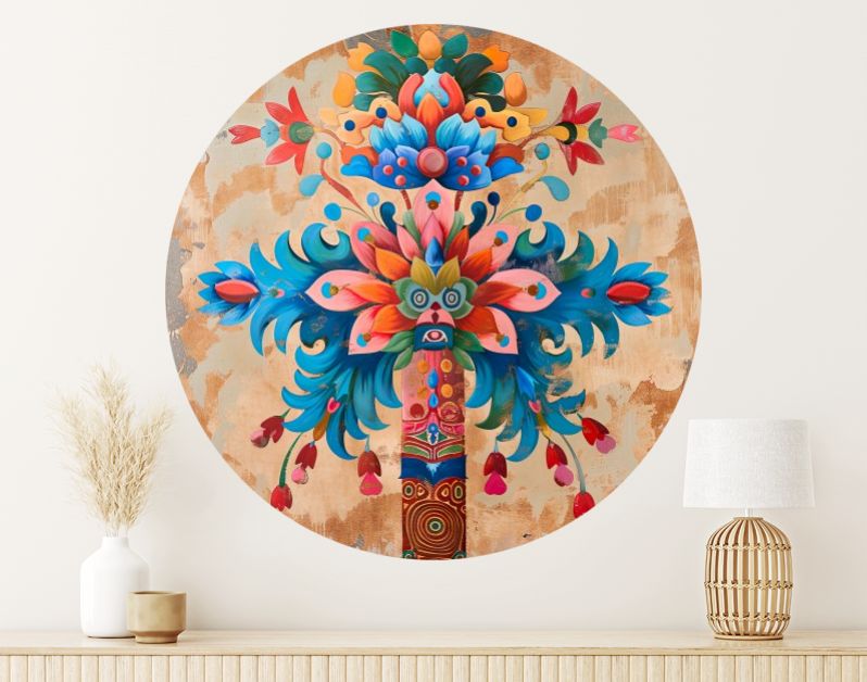 Blooming flower totem