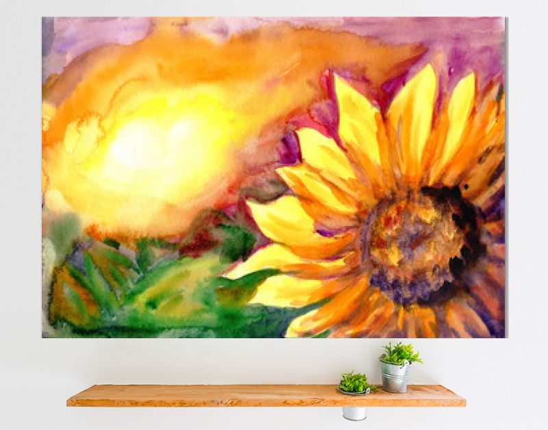 Zonnebloemveld in tijd zonsondergang