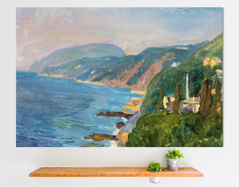 landschap, olieverfschilderij, met de hand gemaakt