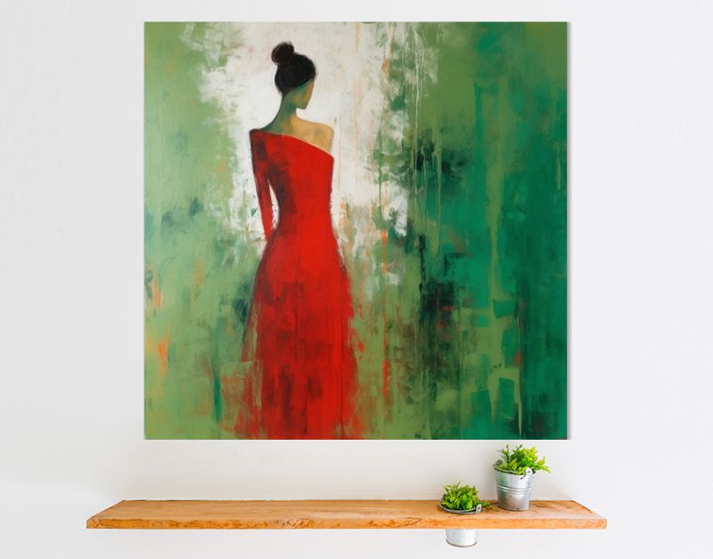 Woman in a red dress