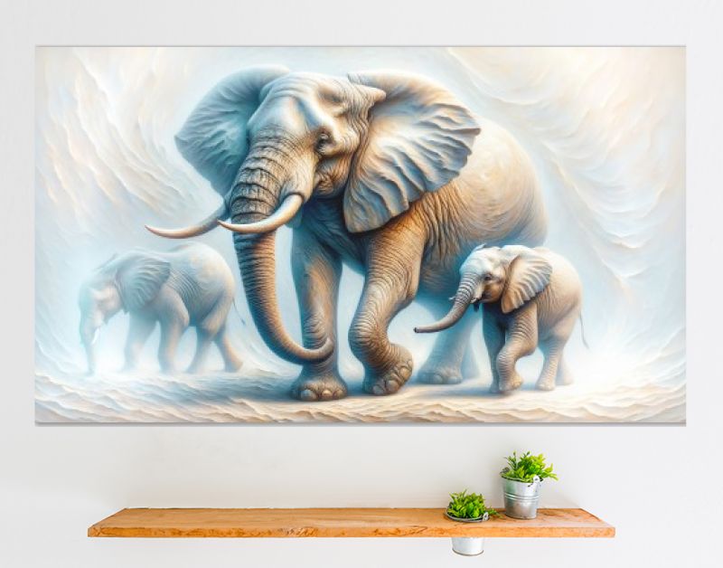 Olifant moeder met twee baby olifantjes