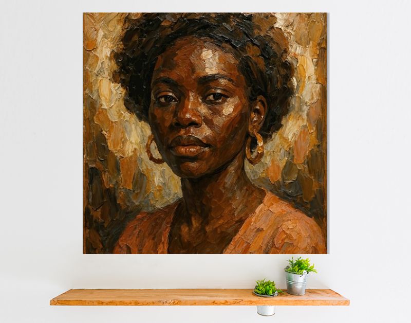 Krachtig Afrikaans vrouwenportret in warme aardetinten