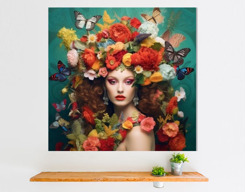 Extravagante Florale Fantasie De Vrouw als Natuurlijke Koningin