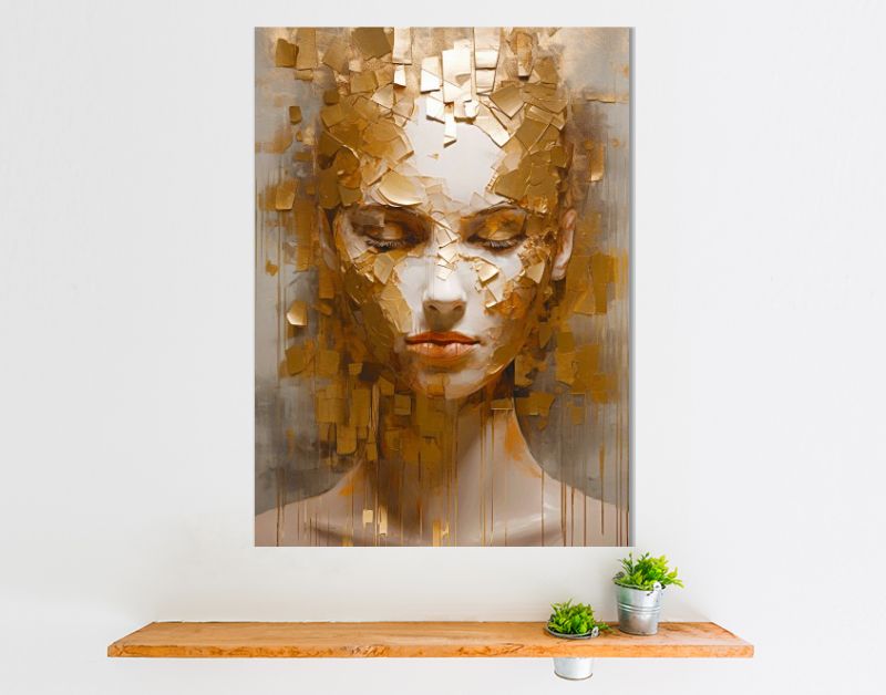 Gouden Lagen van Schoonheid Het Gezicht in Fragmenten