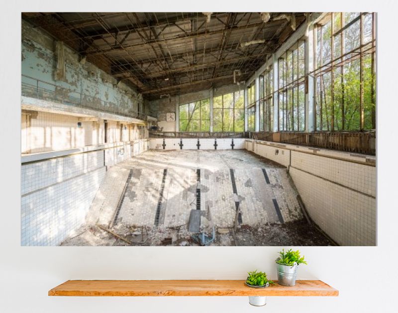Zwembad van Pripjat in Chernobyl