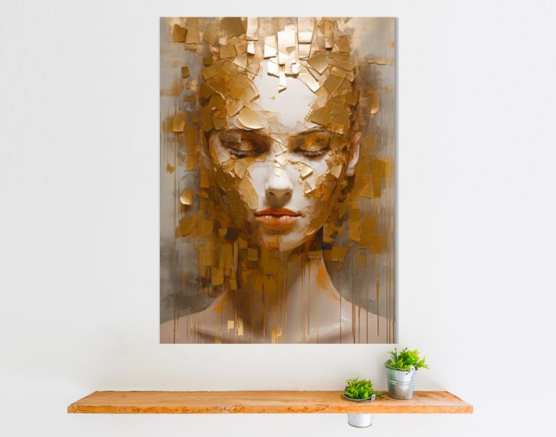 Gouden Lagen van Schoonheid Het Gezicht in Fragmenten