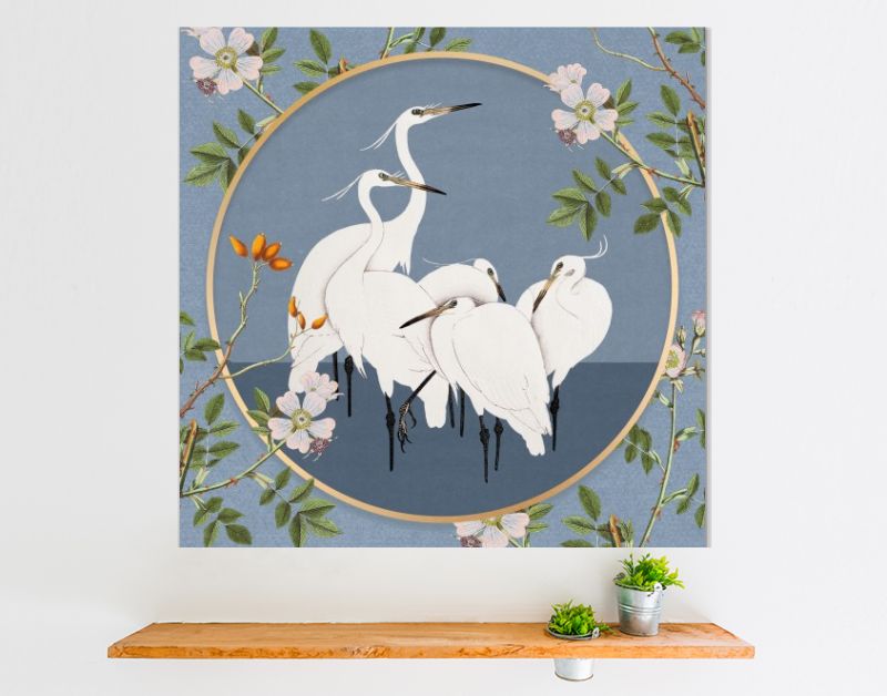 Ohara Koson's Egret - Botanical Edition