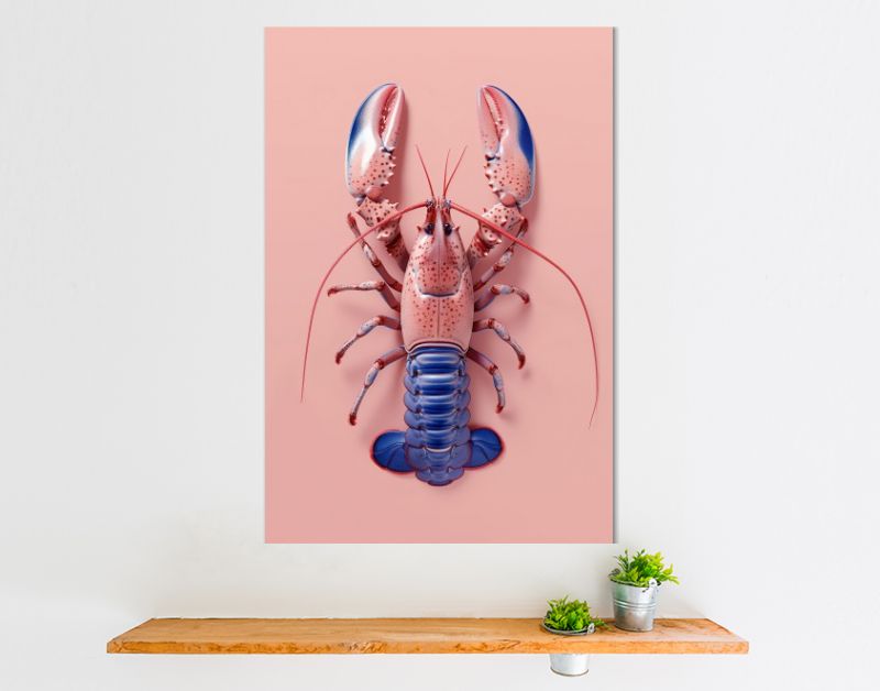 Pink and blue lobster