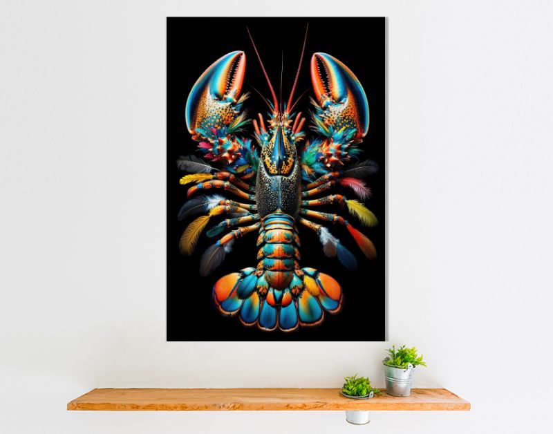 Rainbow lobster feathers