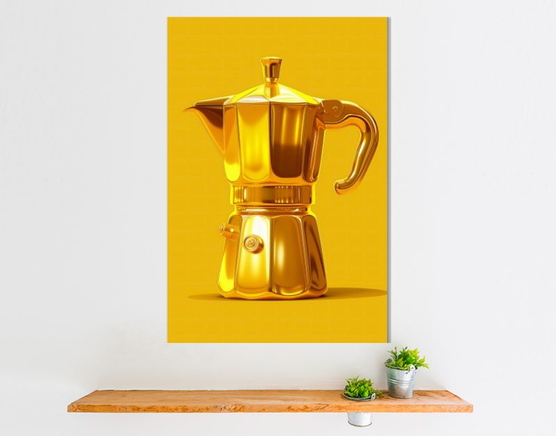 Goud gele percolator