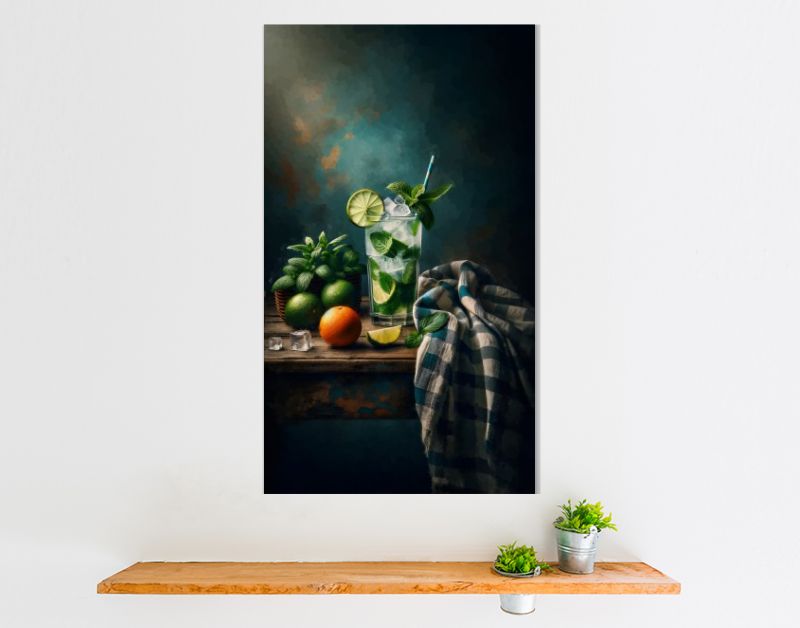 Mojito cocktail lime mint ice