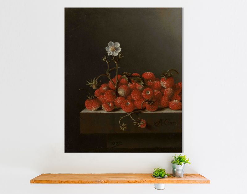 Adriaen Coorte, Stilleven met bosaardbeien, 1705