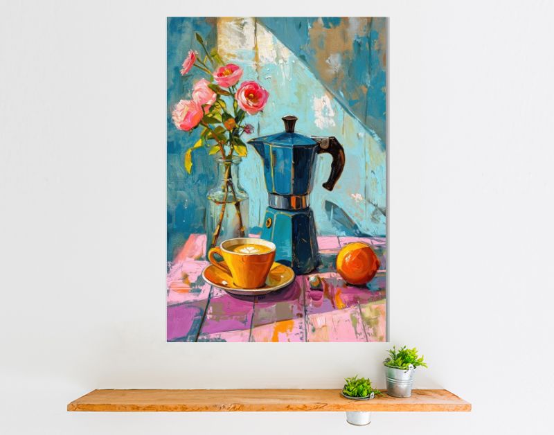 Painting of an espresso coffee pot