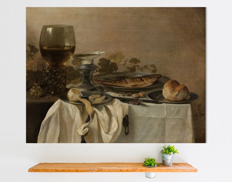 Stilleven met een vis, Pieter Claesz., 1647