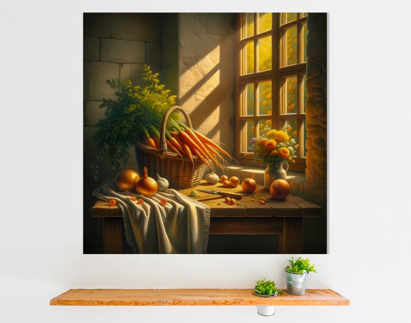 Uit de moestuin vroeg in de morgen