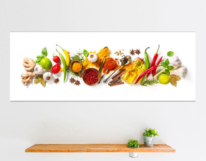 Herbs and spices on white background