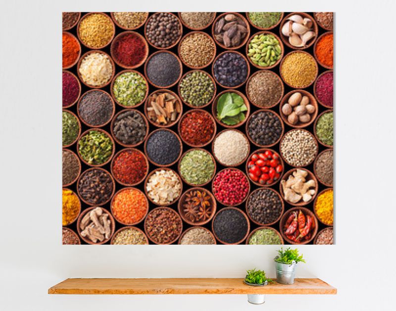 Seamless texture with spices and herbs