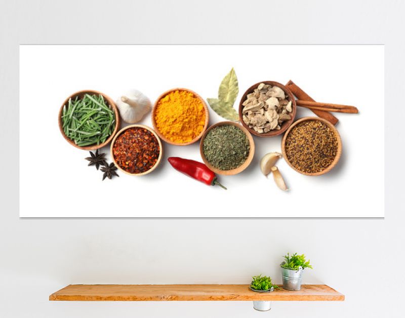 Beautiful composition with different aromatic spices on white background
