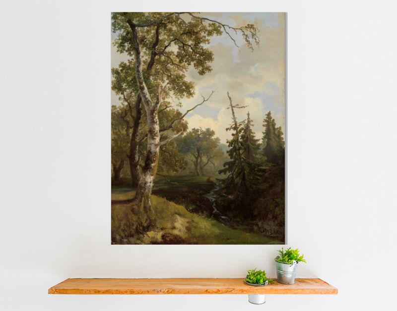 Bosgezicht bij Wolfheze., Johannes Warnardus Bilders, 1860 - 1890