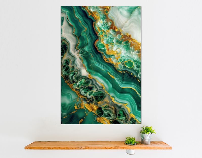 Marmer groen met goud